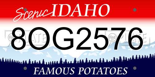 8OG2576 Idaho License Plate