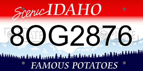 8OG2876 Idaho License Plate