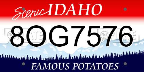 8OG7576 Idaho License Plate