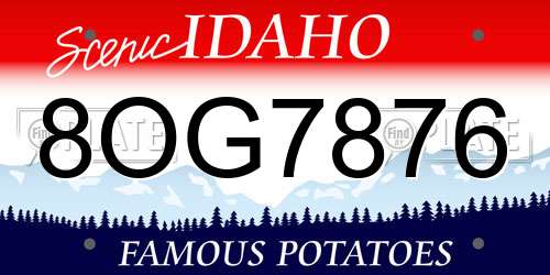 8OG7876 Idaho License Plate