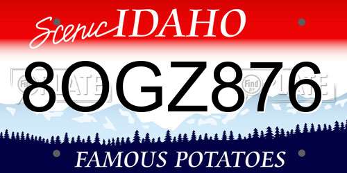 8OGZ876 Idaho License Plate
