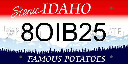 8OIB25 Idaho License Plate