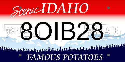 8OIB28 Idaho License Plate