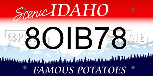 8OIB78 Idaho License Plate