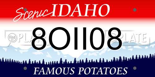 8OII08 Idaho License Plate