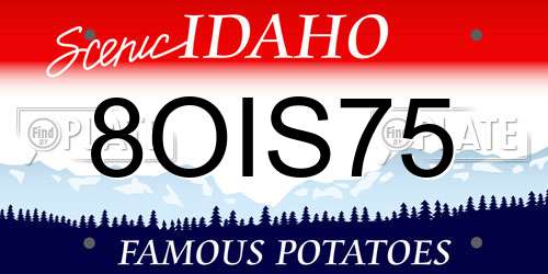 8OIS75 Idaho License Plate