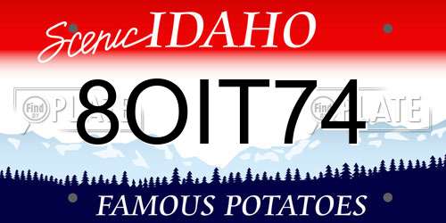 8OIT74 Idaho License Plate