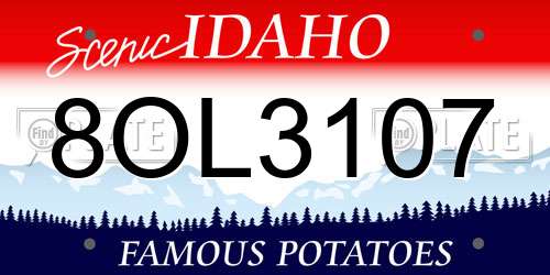 8OL3107 Idaho License Plate