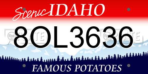 8OL3636 Idaho License Plate