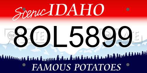 8OL5899 Idaho License Plate