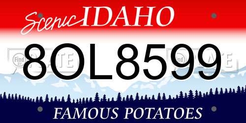 8OL8599 Idaho License Plate