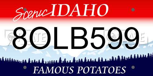 8OLB599 Idaho License Plate
