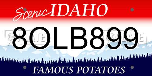 8OLB899 Idaho License Plate