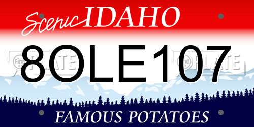 8OLE107 Idaho License Plate