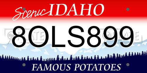 8OLS899 Idaho License Plate