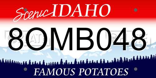 8OMB048 Idaho License Plate