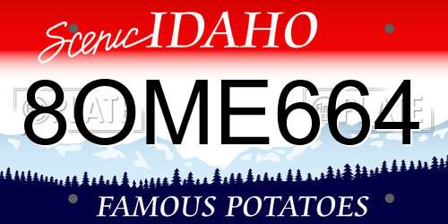 8OME664 Idaho License Plate