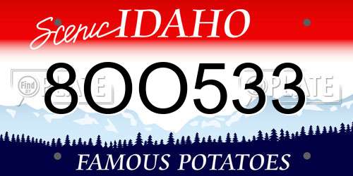 8OO533 Idaho License Plate