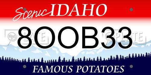 8OOB33 Idaho License Plate