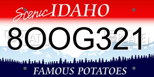 8OOG321 Idaho License Plate