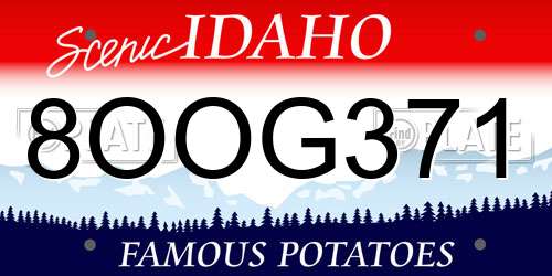 8OOG371 Idaho License Plate