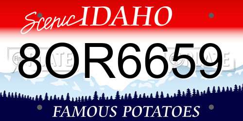 8OR6659 Idaho License Plate