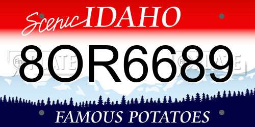 8OR6689 Idaho License Plate