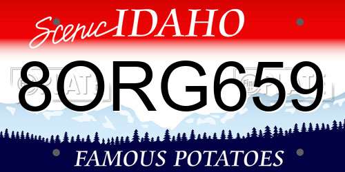 8ORG659 Idaho License Plate