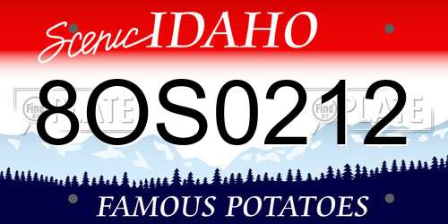 8OS0212 Idaho License Plate