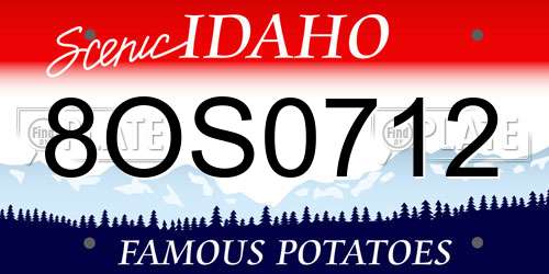 8OS0712 Idaho License Plate