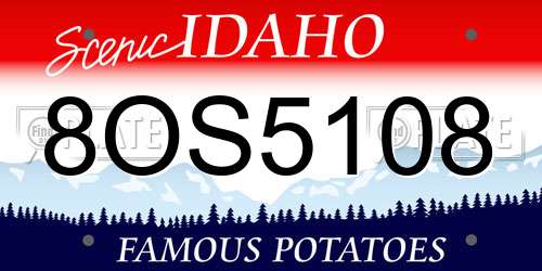 8OS5108 Idaho License Plate