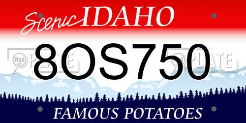 8OS750 Idaho License Plate