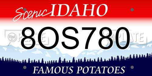 8OS780 Idaho License Plate