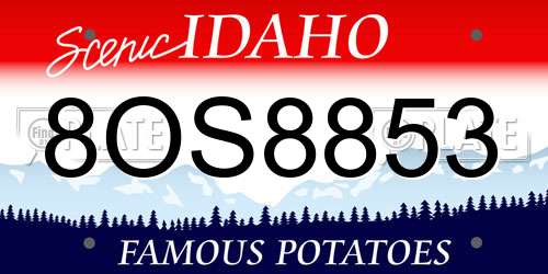 8OS8853 Idaho License Plate
