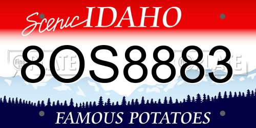 8OS8883 Idaho License Plate