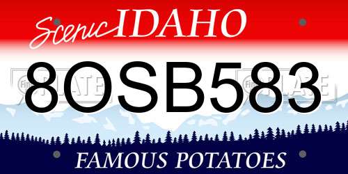 8OSB583 Idaho License Plate