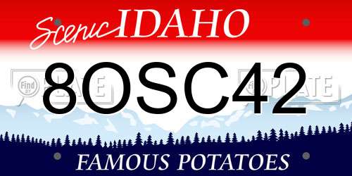 8OSC42 Idaho License Plate