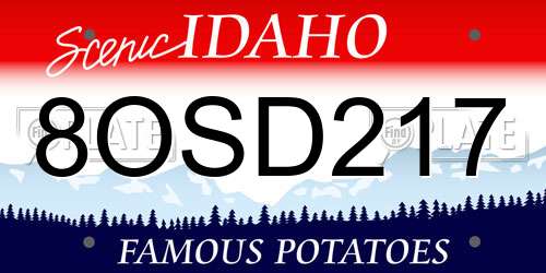 8OSD217 Idaho License Plate