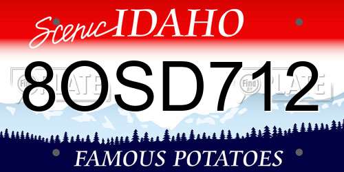 8OSD712 Idaho License Plate