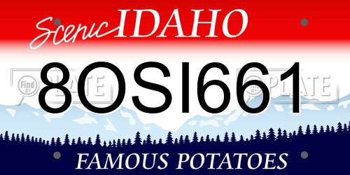 8OSI661 Idaho License Plate