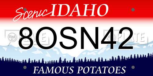 8OSN42 Idaho License Plate