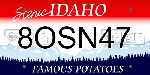 8OSN47 Idaho License Plate