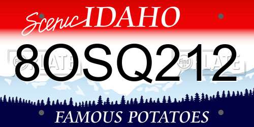 8OSQ212 Idaho License Plate