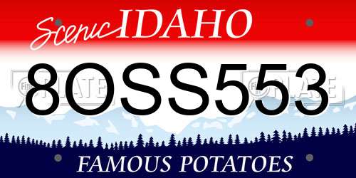 8OSS553 Idaho License Plate