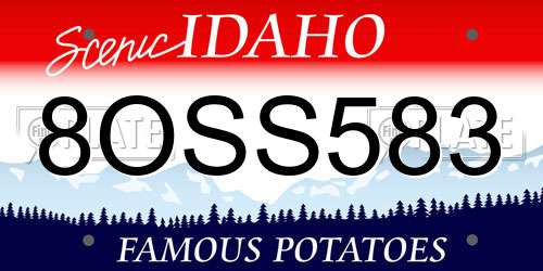 8OSS583 Idaho License Plate