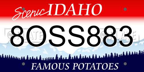 8OSS883 Idaho License Plate