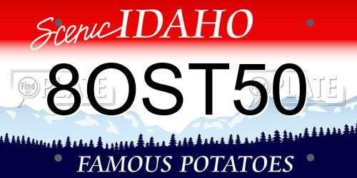 8OST50 Idaho License Plate