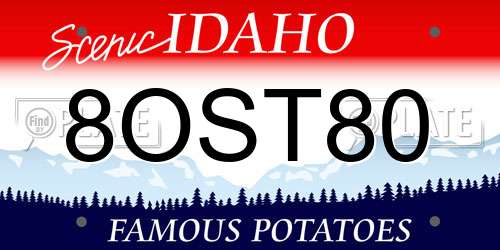 8OST80 Idaho License Plate