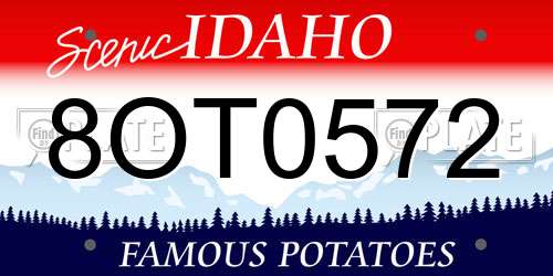 8OT0572 Idaho License Plate