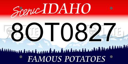 8OT0827 Idaho License Plate
